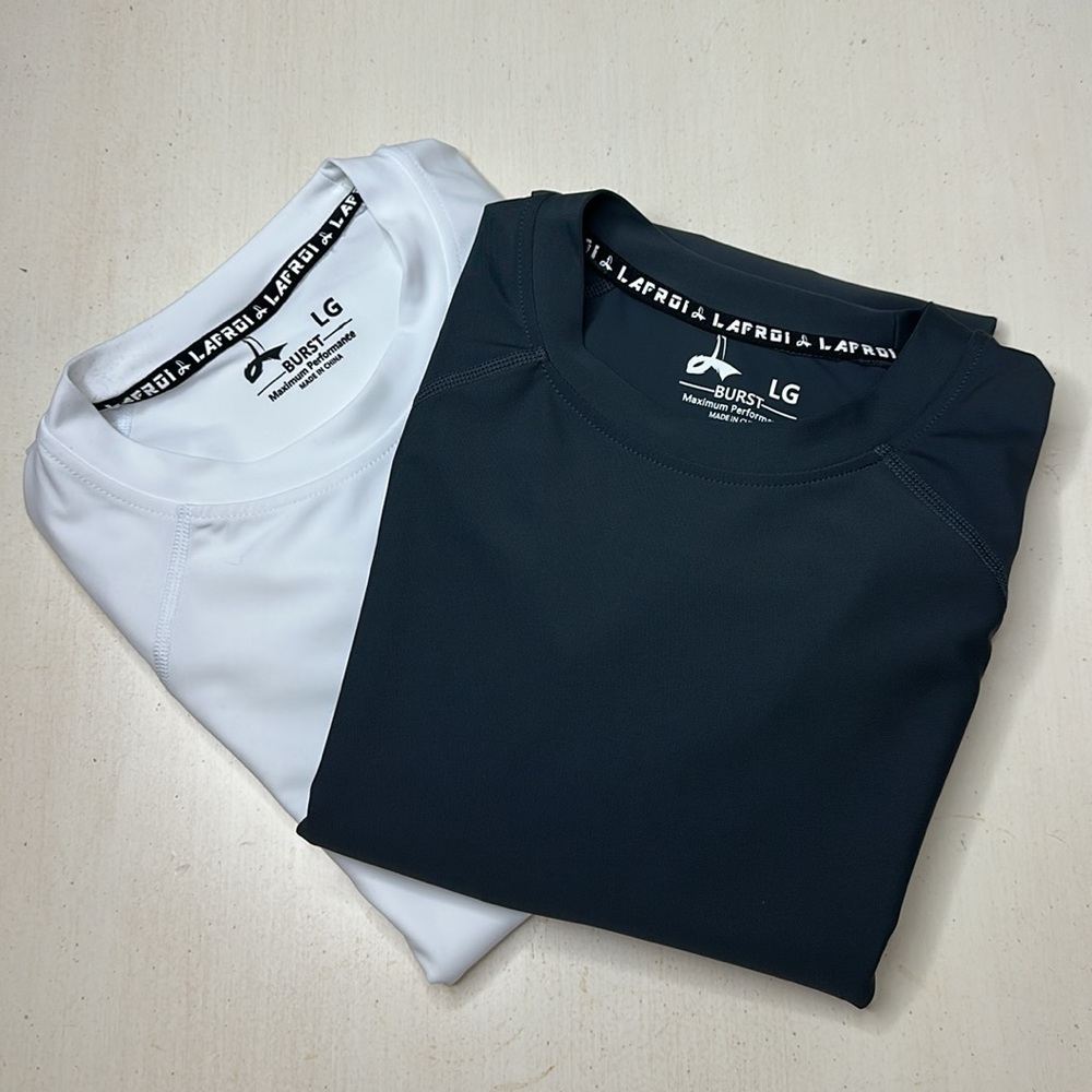 New Set of 2 LAFROI Men's Long Sleeve UPF 50+ Baselayer Skins Rash Gaurd‎ Size L